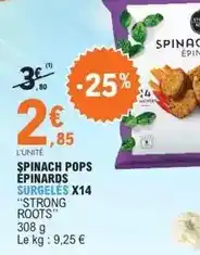 E.Leclerc Strong roots - spinach pops epinards offre