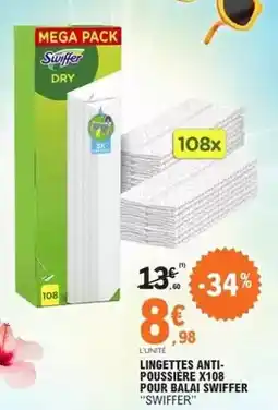 E.Leclerc Swiffer - lingettes anti poussière x108 pour balai offre
