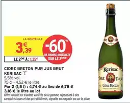 Intermarché Brut - cidre breton pur jus offre