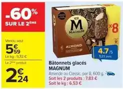 Cora x Carrefour Magnum - bâtonnets glacés offre
