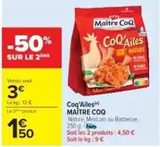 Cora x Carrefour Maître coq - coq'ailes offre