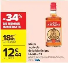 Cora x Carrefour Maison la mauny - rhum agricole de la martinique offre