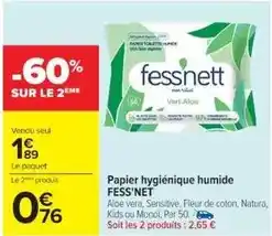 Cora x Carrefour Papier hygiénique humide offre
