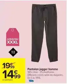 Cora x Carrefour Tex - pantalon jogger homme offre