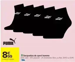 Cora x Carrefour Puma - socquettes de sport homme offre