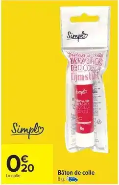 Carrefour Express Simply - bâton de colle offre