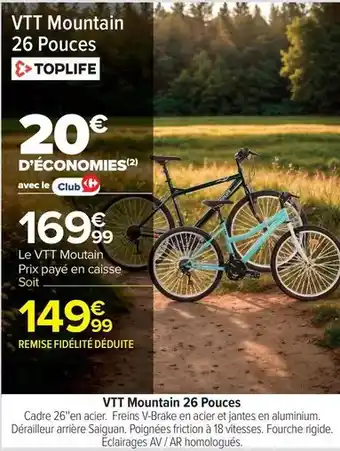 Carrefour Express Toplife - vtt mountain 26 pouces offre
