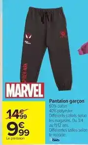 Carrefour Express Marvel - pantalon garçon offre
