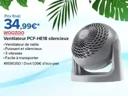 Costco WOOZOO Ventilateur PCF-HE18 silencieux offre