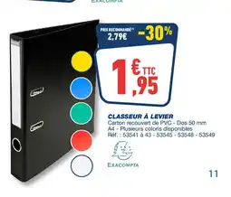 Bureau Vallée Classeur à levier offre