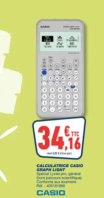 Bureau Vallée CASIO Calculatrice graph light offre