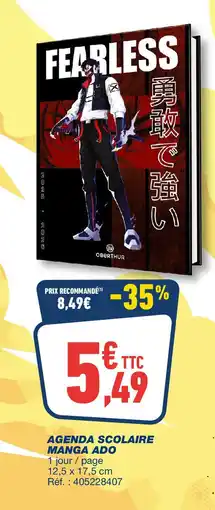 Bureau Vallée Agenda scolaire manga ado offre