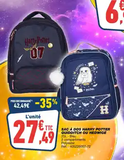 Bureau Vallée Sac à dos harry potter quidditch ou hedwige offre