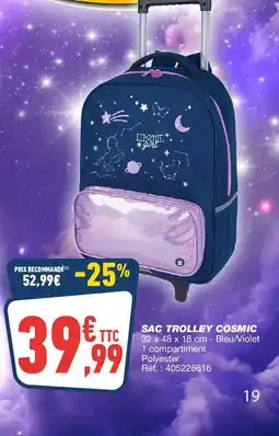 Bureau Vallée Sac trolley cosmic offre