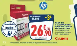 Bureau Vallée CANON Pack de 2 cartouches d'encre canon pg-575/cl-576 offre