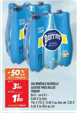 Netto PERRIER Eau minérale naturelle gazeuse fines bulles offre