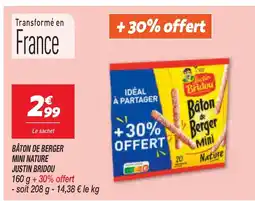 Netto JUSTIN BRIDOU Bâton de berger mini nature offre