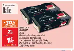 Netto NETTO Panna cotta framboise offre