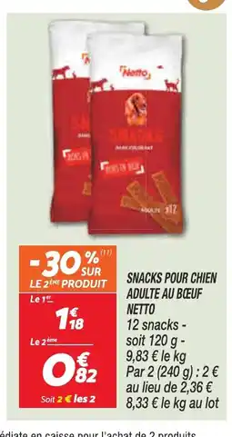 Netto NETTO Snacks pour chien adulte au bœuf offre