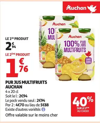 Auchan AUCHAN Pur jus multifruits offre