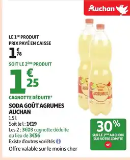 Auchan AUCHAN Soda goût agrumes offre
