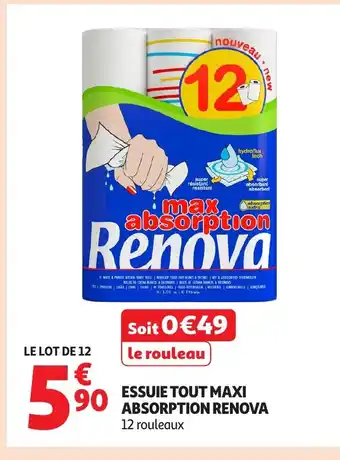 Auchan RENOVA Essuie tout maxi absorption offre