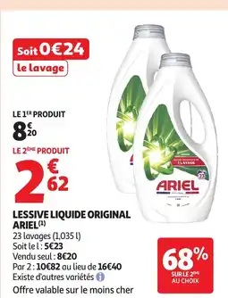 Auchan ARIEL Lessive liquide original offre