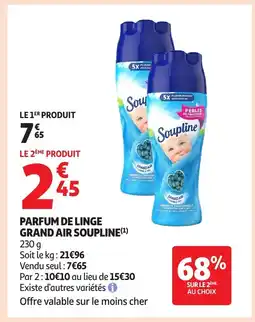 Auchan SOUPLINE Parfum de linge grand air offre