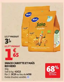 Auchan HERO Snack carotte et maïs offre