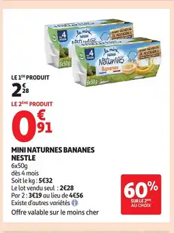 Auchan Mini naturnes bananes offre