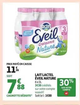 Auchan Lait lactel éveil nature offre