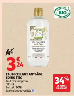 Auchan SO BIO ÉTIC Eau micellaire anti-âge offre
