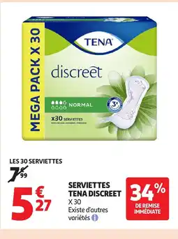 Auchan Serviettes tena discreet offre