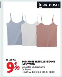 Auchan INEXTENSO Tops fines bretelles femme offre
