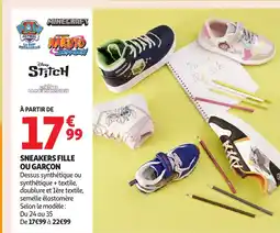 Auchan Sneakers fille ou garçon offre