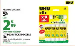 Auchan UHU Lot de 10 sticks de colle offre