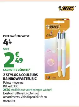 Auchan BIC 2 Stylos 4 couleurs rainbow offre