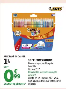 Auchan BIC 18 Feutres kid offre