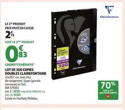 Auchan CLAIREFONTAINE Lot de 300 copies doubles offre