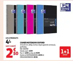 Auchan OXFORD Cahier notebook offre