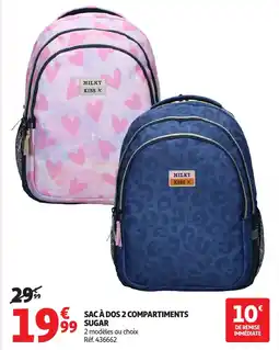 Auchan Sac à dos 2 compartiments sugar offre