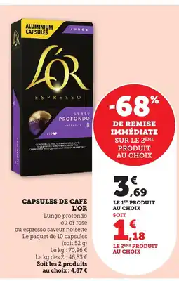 Bi1 L'OR Capsules de cafe offre