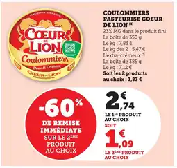 Bi1 COEUR DE LION Coulommiers pasteurise offre