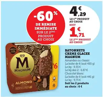 Bi1 MAGNUM Batonnets creme glacee offre
