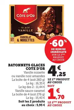 Bi1 COTE D'OR Batonnets glaces offre