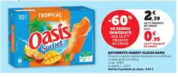 Bi1 OASIS Batonnets sorbet glaces offre