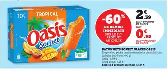 Bi1 OASIS Batonnets sorbet glaces offre