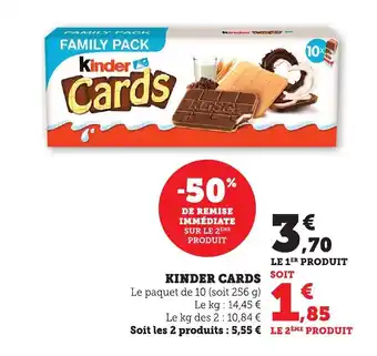 Bi1 KINDER Cards offre