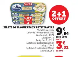 Bi1 PETIT NAVIRE Filets de maquereaux offre