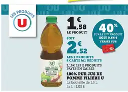 Bi1 100% pur jus de pomme filiere u offre
